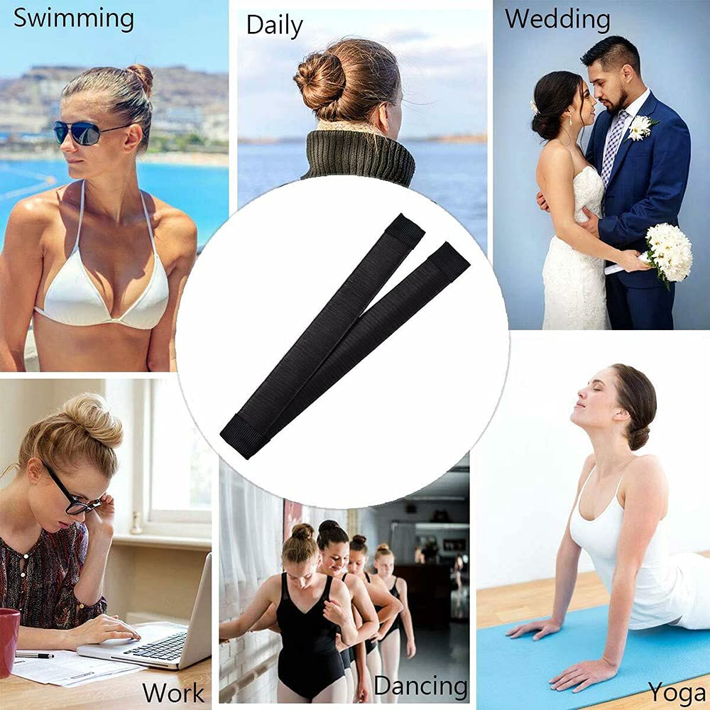 Best Hair Bun Maker for Women & Girls – French Twist Hairstyle Tool, DIY Donut Doughnut Hair Crown Shaper (2-Pack, Small Size, Black) – Perfect for Updos, Weddings & Everyday Styling