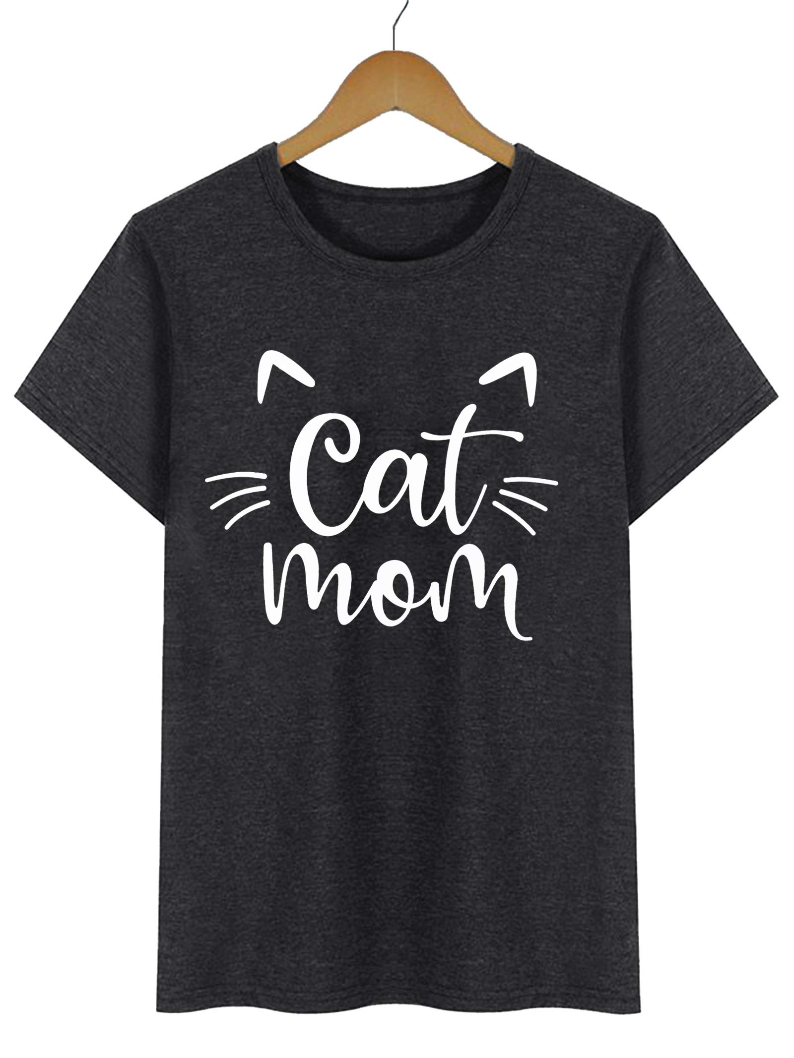 Funny Cat Mom T-Shirts for Women - Cute Cat Mama Graphic Tees - Perfect Pet Lover Gifts for Cat Owners - Great for Casual Wear, Cat Parties & Everyday Outfits