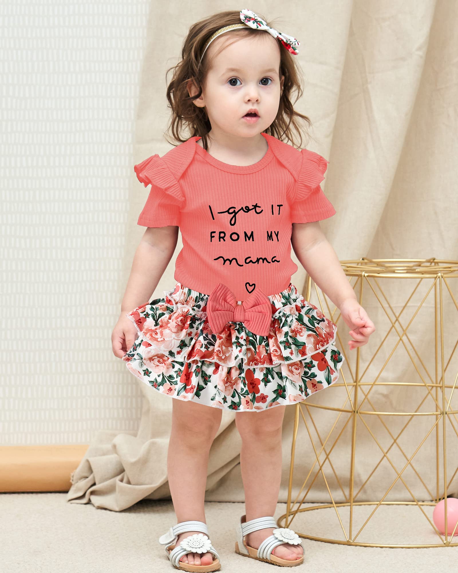 Mioglrie Newborn Baby Girl Clothes Set - Floral Romper & Shorts Outfit for Summer | Cute Infant Toddler Outfits for Playtime, Photo Shoots & Daily Wear