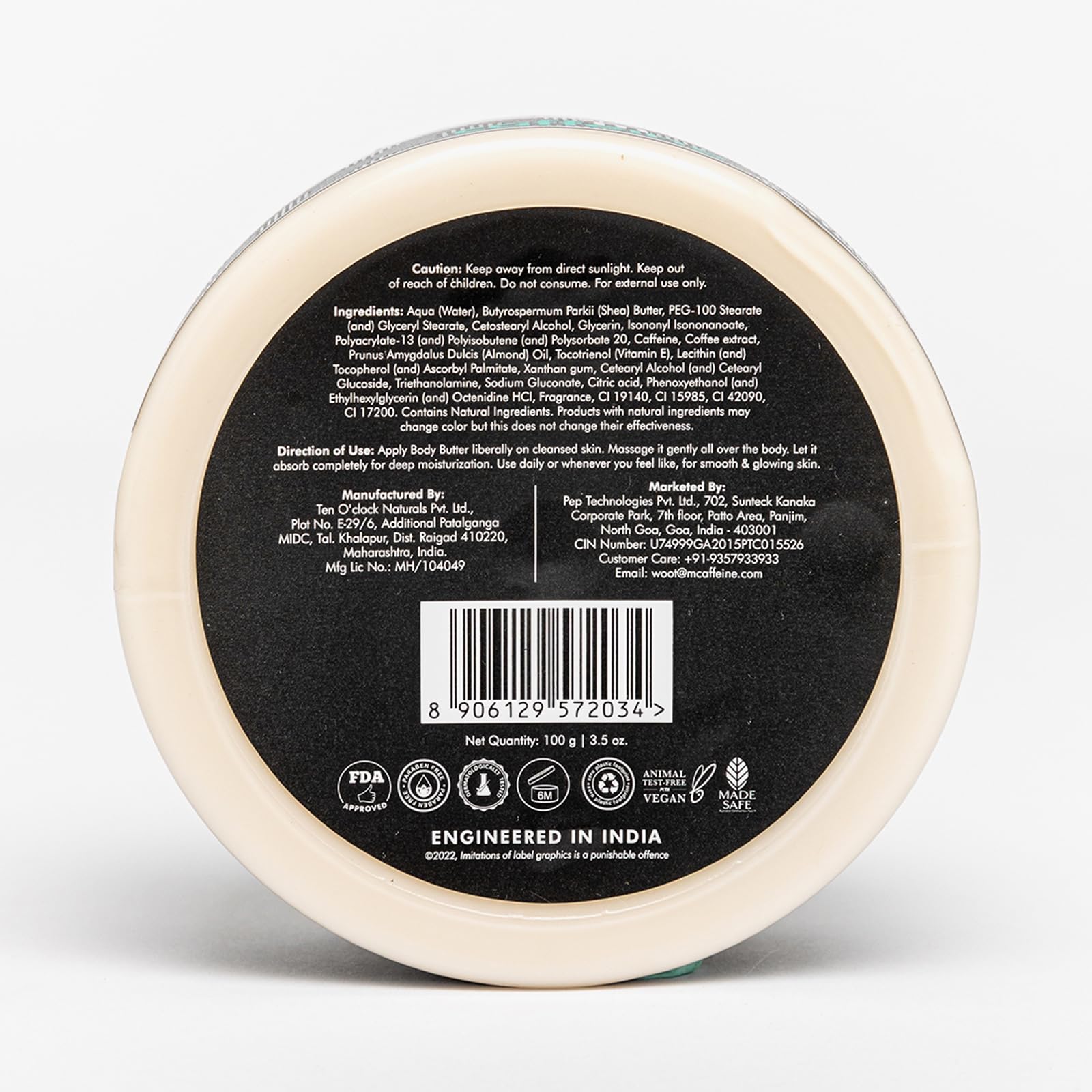 mCaffeine Coffee & Almonds Body Butter for Women - Deep Hydrating & Moisturizing Body Lotion - Smoothes & Softens Dry Skin - Improves Skin Moisture Barrier - 3.5 oz - Perfect for Daily Skincare Routine & Post-Shower Hydration