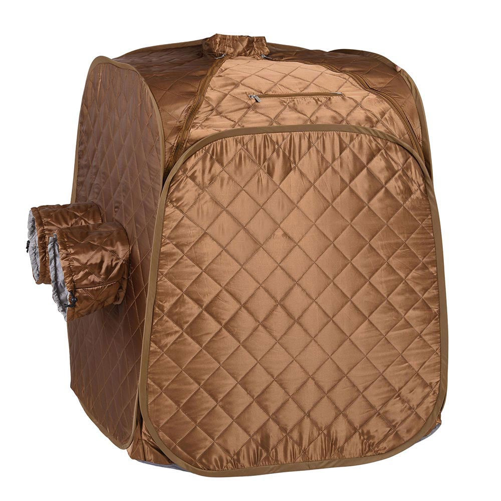 TheLAShop Portable Sauna Tent - 31x31x39 Inch Personal Steam Spa for Home Relaxation & Detox | Brown | Perfect for Stress Relief, Weight Loss & Muscle Recovery