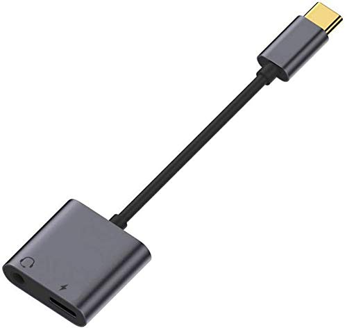 USB-C to 3.5mm Headphone Adapter for HTC U12 Plus - Type C Audio Jack Splitter with Mic Support & Charging Port - Hands-Free Compatible for Phone Calls, Gaming & Music Listening