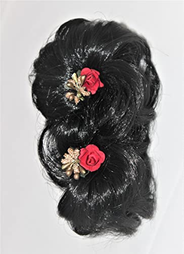 AB Beauty House Clip-in Hair Bun with Clutch - Black Synthetic Hair Extension & Wig for Women & Girls (Pack of 1) | Perfect for Cosplay, Weddings, and Everyday Hairstyles