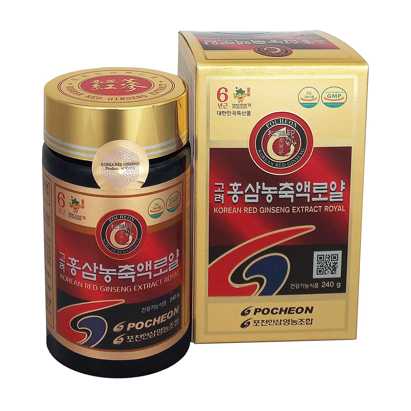 Premium 240g 100% Korean Red Ginseng Pure Extract Royal - 6-Year-Old Panax Ginseng, 70% Solid State (Parallel Import) - Natural Immune Booster & Energy Supplement - Perfect for Tea, Wellness Drinks & Daily Health Support