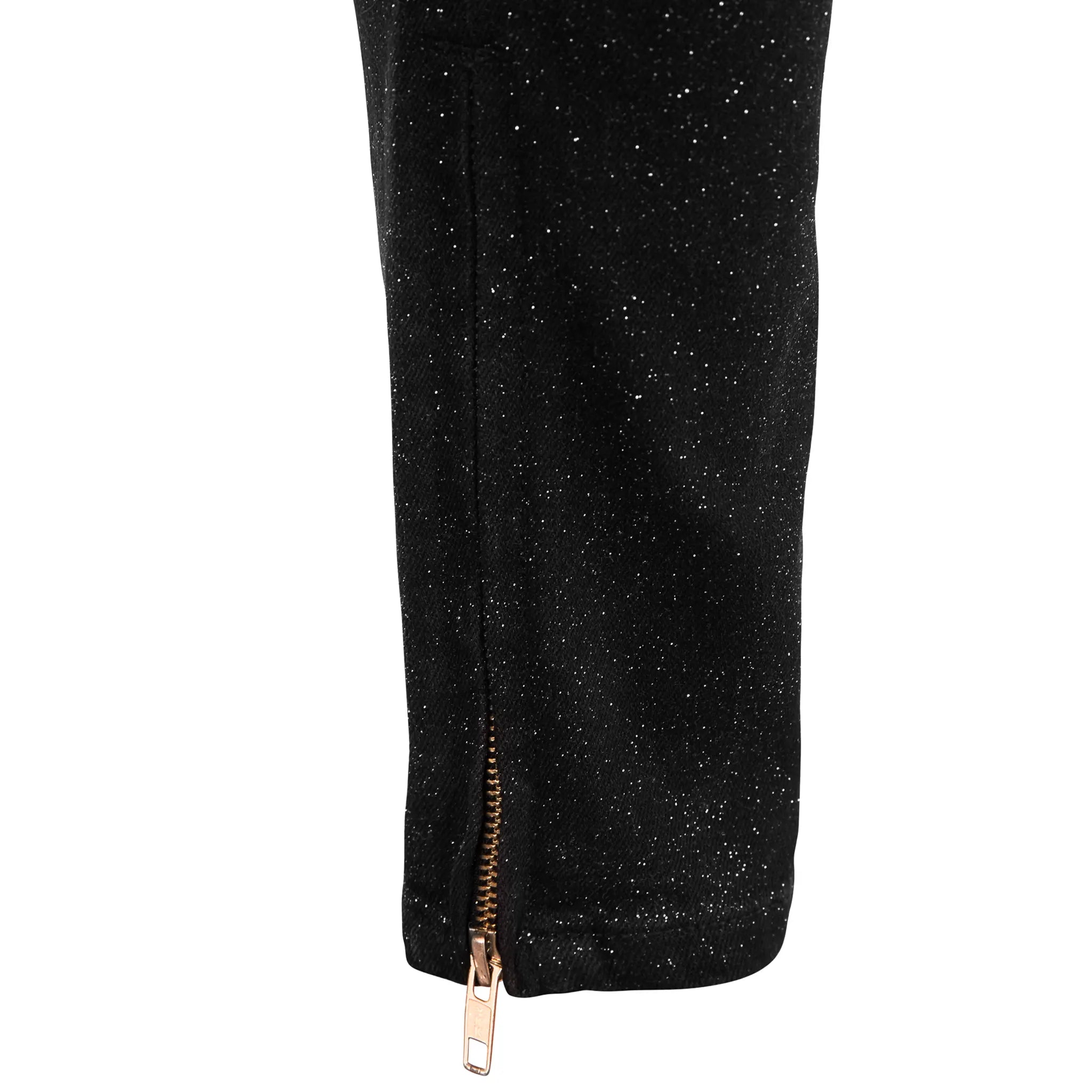 Lusso Sparkled Denim Jet Black Jeans for Women - Stylish Stretch Skinny Jeans with Rhinestone Embellishments | Perfect for Night Out, Party & Casual Wear