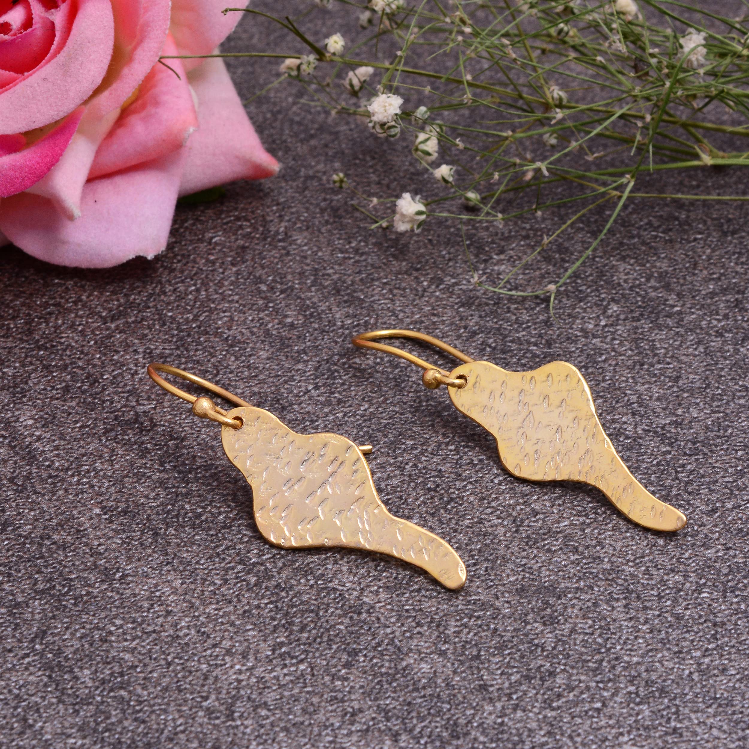 Veracity Jewelry 18K Yellow Gold Plated Handmade Dangle Earrings for Women - Elegant Fashion Jewelry Gift for Her - Designer Gold Filled Earrings VE-546 - Perfect for Weddings, Parties, and Special Occasions