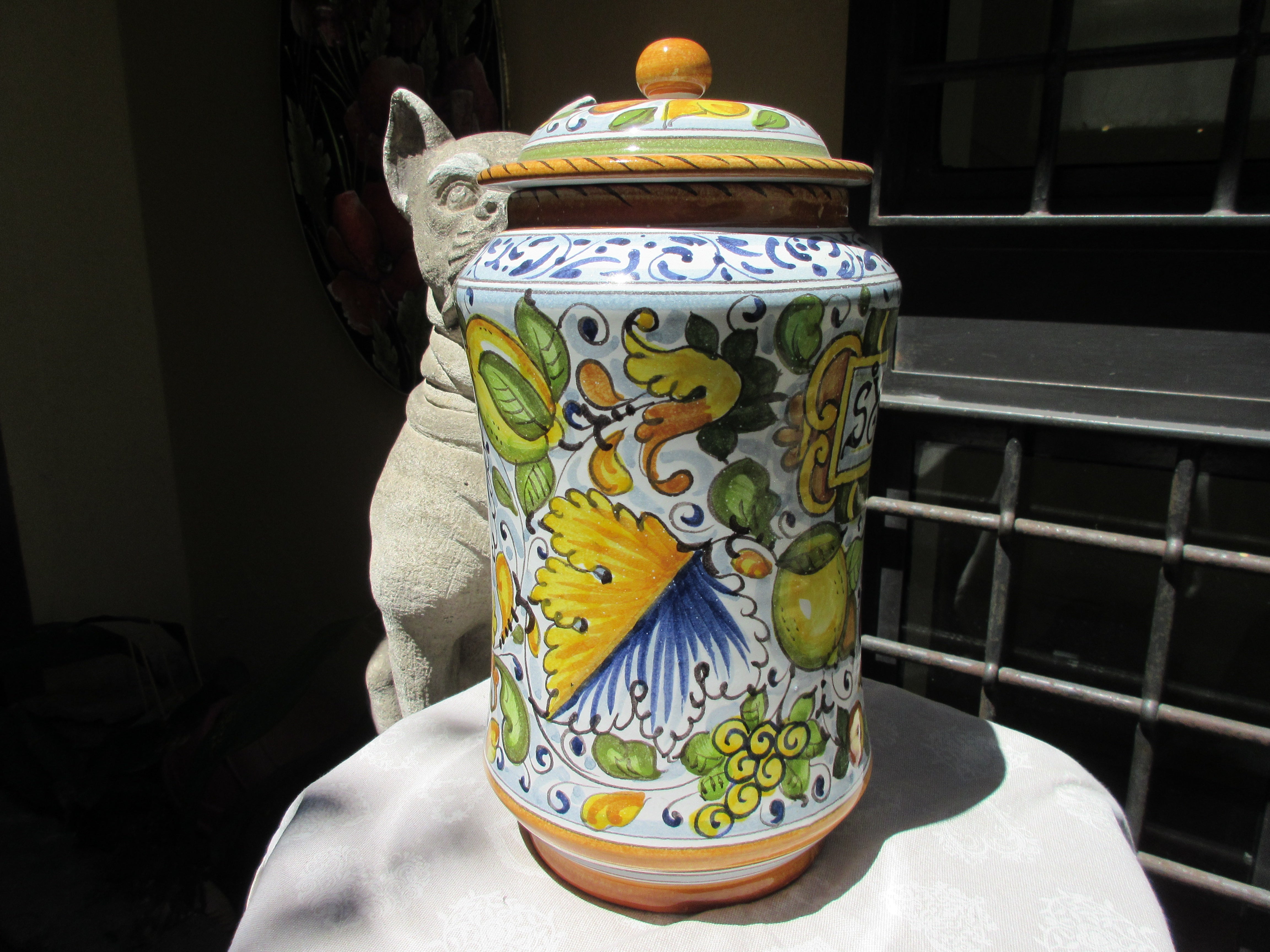 Handmade Italian Ceramic Albarello Vase - Elegant Home Decor for Dining Table, Living Room & Wedding Centerpieces