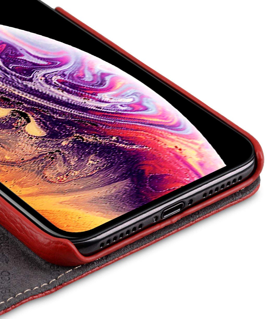 Premium Leather Wallet Case for Apple iPhone Xs MAX - Slim RFID Blocking Protective Cover with Card Slots (Red) | Perfect for Travel, Shopping & Everyday Use