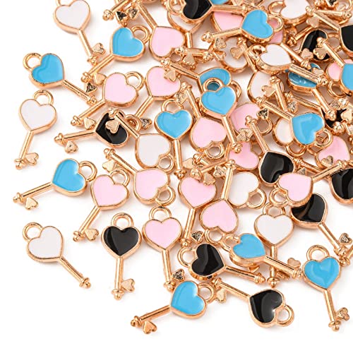 100 pcs - heart key