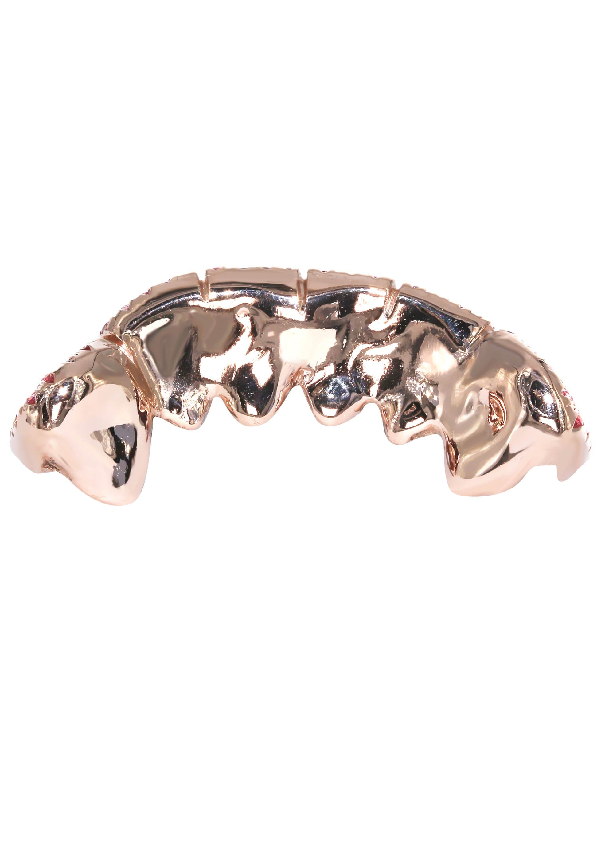 6 Teeth Diamond & Pink Sapphire Grillz - Luxury Custom Gold Grillz for Men & Women - Perfect for Hip Hop, Rap, and Special Occasions