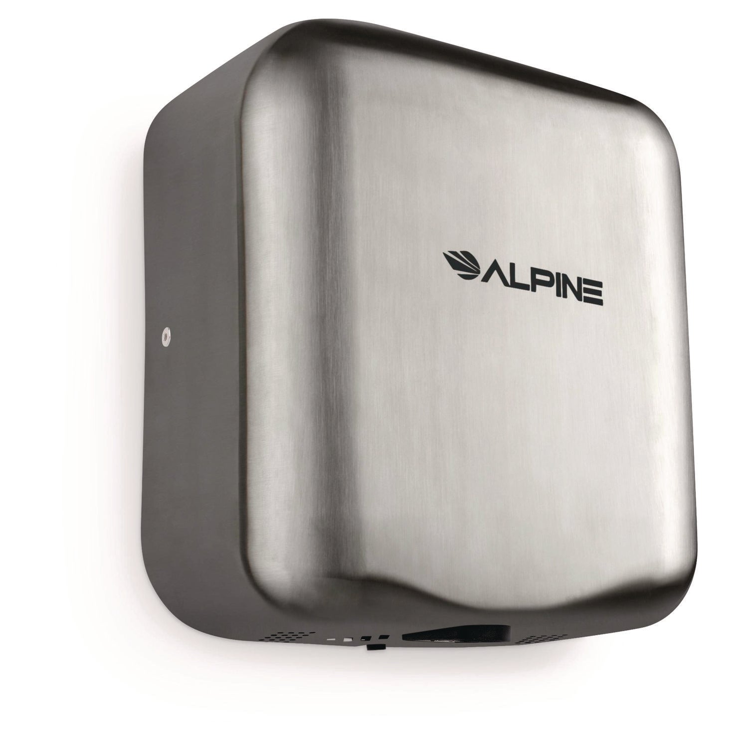 Alpine Industries Hemlock Commercial 220V Automatic Hand Dryer - Stainless Steel Silver - 6.68 x 11.41 x 12.31 Inches - High-Speed Energy Efficient - Perfect for Restaurants, Hotels, and Public Restrooms