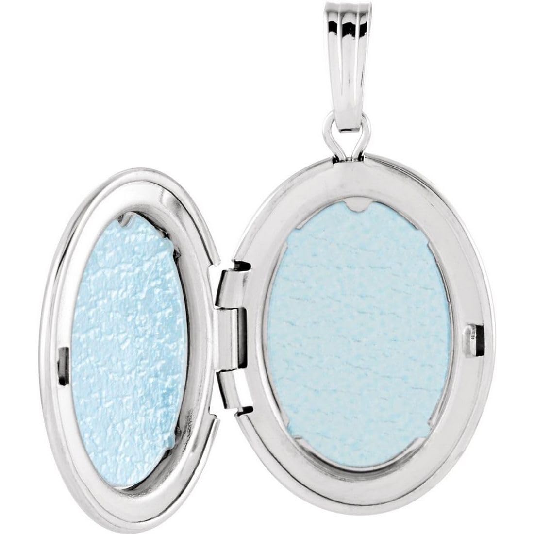 925 Sterling Silver Oval Photo Locket Pendant Necklace - Personalized Engraved 29.25x15.5mm Heart Locket for Women | Gift for Mom, Wife, Girlfriend | Valentine's Day, Anniversary, Birthday Present