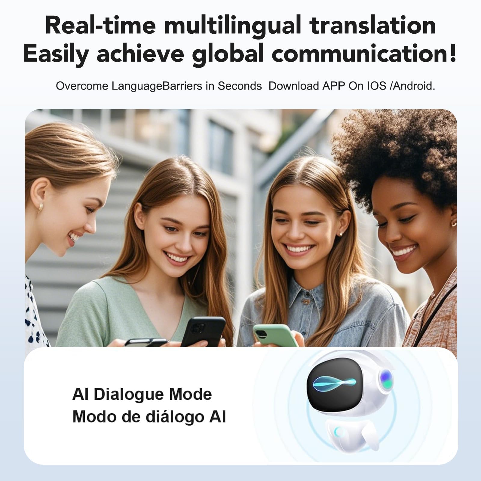 OWS True Wireless Translation Earbuds - 142 Language AI Translator Headphones with Open Ear Design, HiFi Stereo Sound & LED Display | Perfect for Business Meetings, Travel & Multilingual Communication (StarrySky Black)