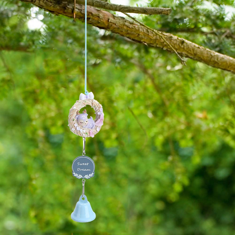 Outdoor Wind Chimes - Cute Cartoon Wind Chimes with Memorial Design, Blue Hanging Decor for Garden, Patio, Yard & Home | Perfect for Relaxing Outdoor Spaces & Soothing Wind Sounds