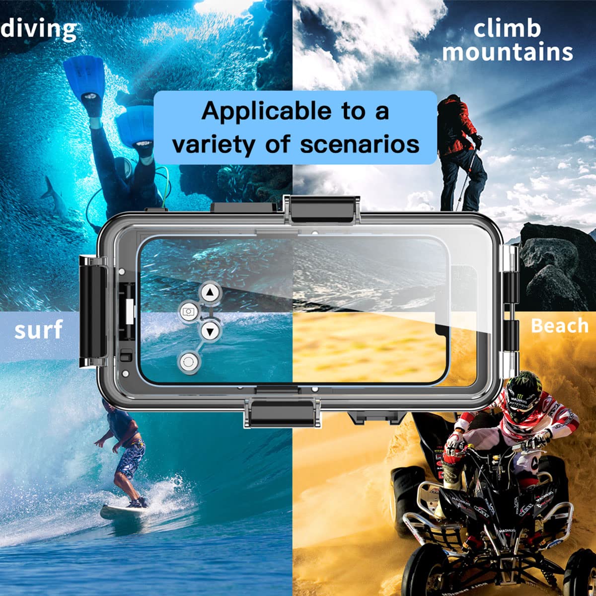 **AICase Waterproof Phone Case for iPhone 13/12/11/XR/X/8/7 – 30M Underwater Protection, Shockproof & Durable Cover – Ideal for Swimming, Snorkeling, Surfing, Beach, Pool & Outdoor Adventures – Perfect for Travel, Hiking, and Water Sports Enthusiasts**
