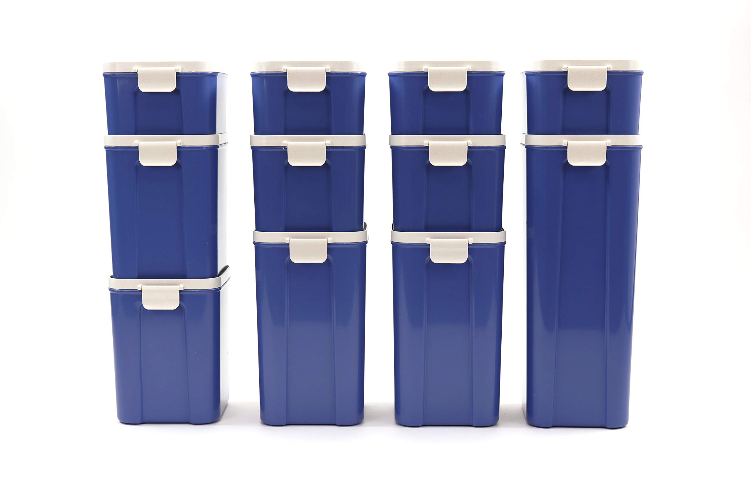 Bamboozle Astrik 11-Piece Cobalt Blue Airtight Food Storage Containers Set - Perfect for Flour, Cereal, Pasta & Dry Goods - Ideal for Kitchen Pantry Organization & Space Saving Storage Solutions