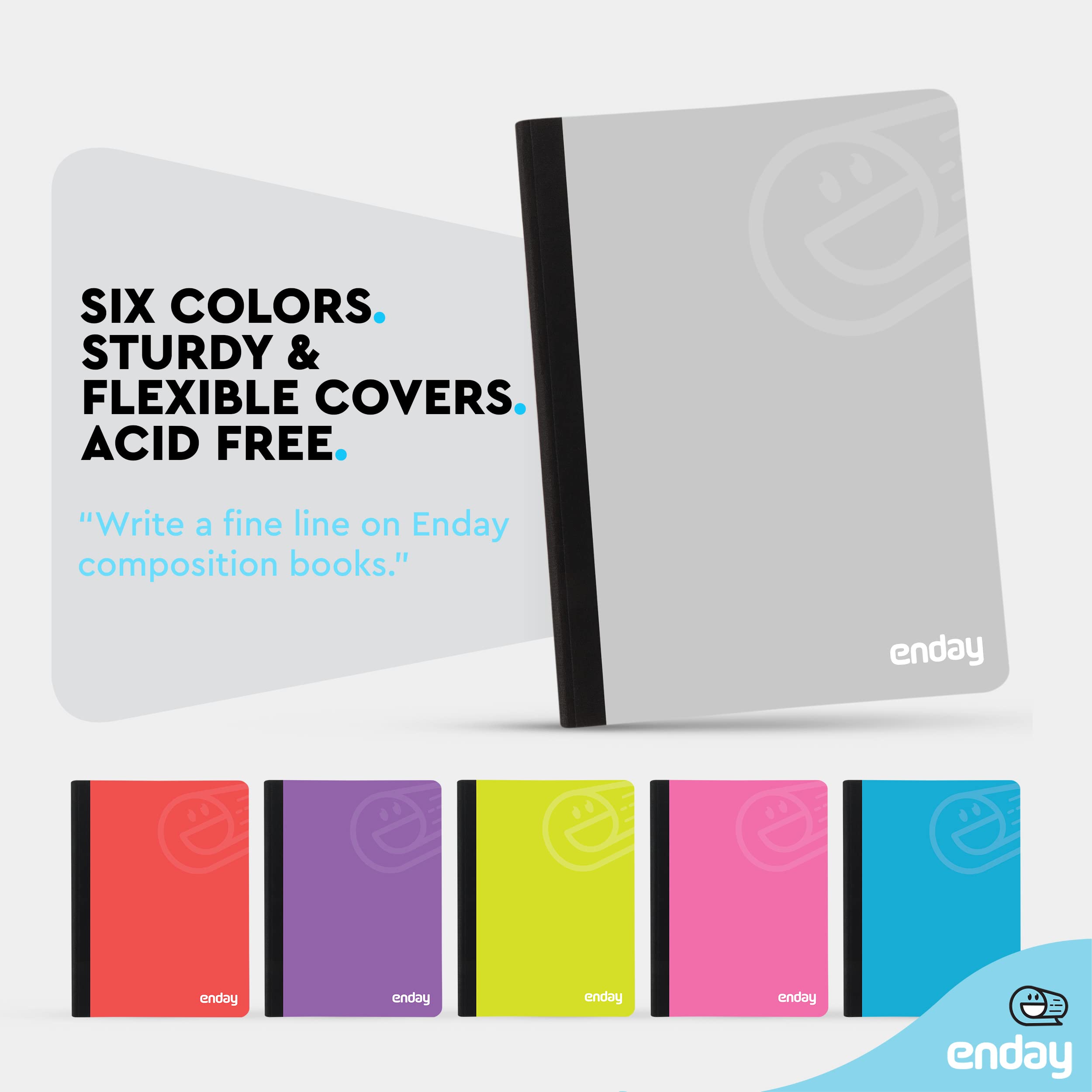 Enday 48-Pack College Ruled Composition Notebooks - 100 Sheets, Grey Hard Cover, Premium Lined Paper for School, Office & Journaling - Bulk Pack of Durable Writing Notebooks for Students & Professionals
