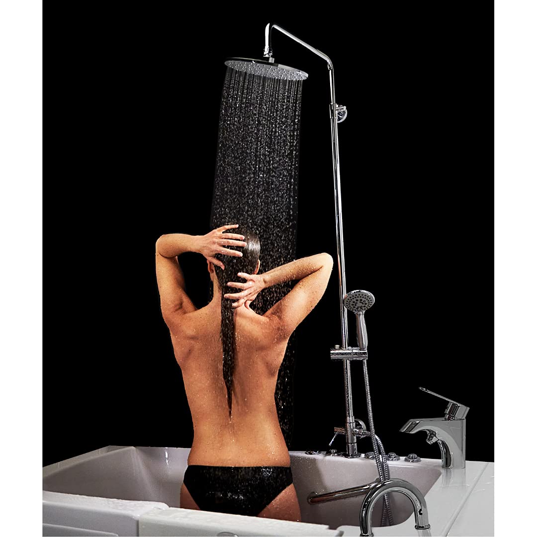 Ella Chrome 2-Piece Fast Fill Faucet with Shower Column - Bathroom Sink and Shower Combo for Modern Homes