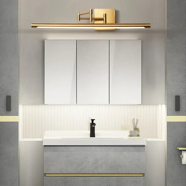 Extendable Gold LED Bathroom Mirror Lights - Adjustable Vanity Lighting for Makeup, Shaving & Grooming - Perfect for Modern Bathrooms & Dressing Rooms