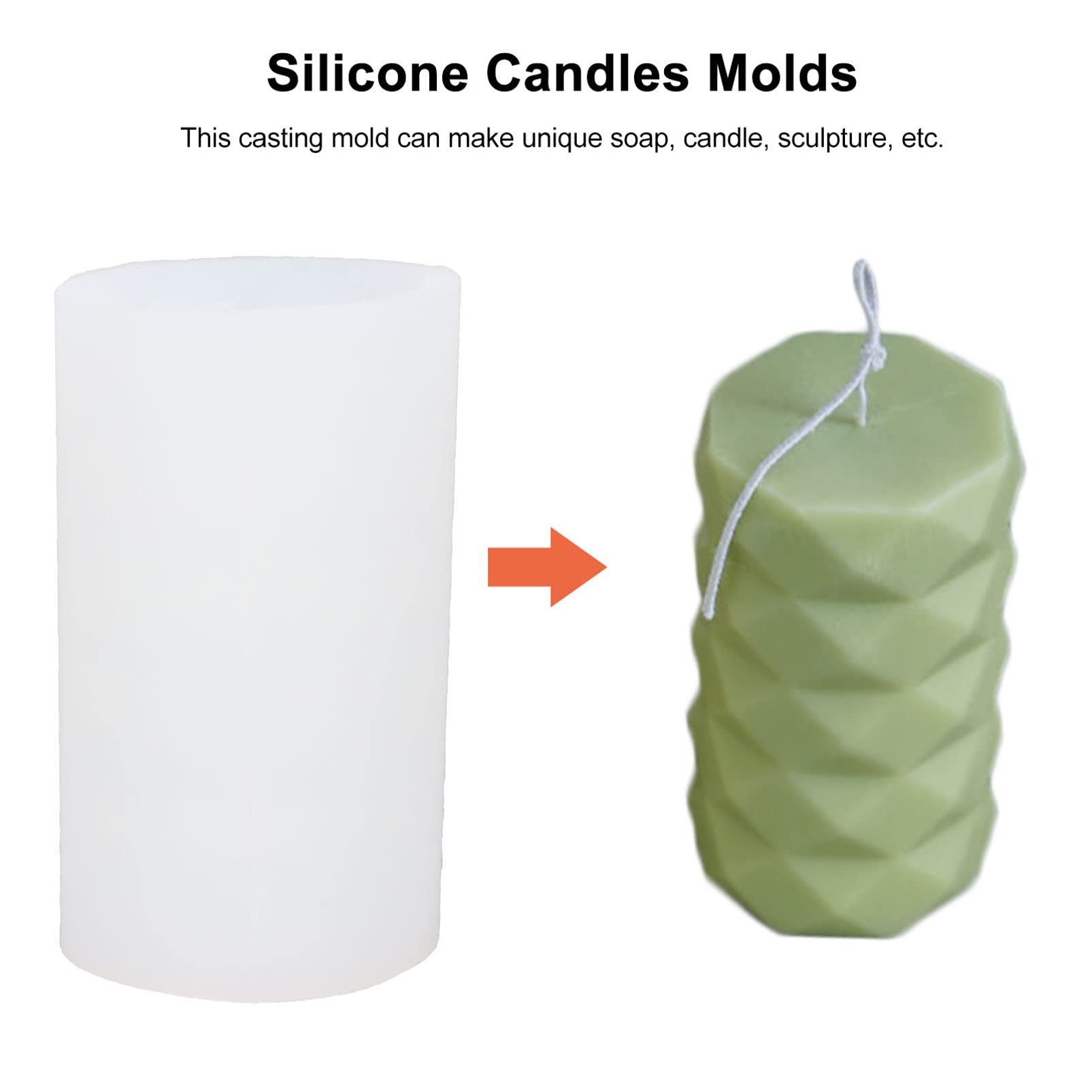 Geometric Silicone Cylinder Candle Molds for DIY Epoxy Resin Casting - Perfect for Making Candles, Soaps, Flower Specimens & Craft Projects - Ideal for Home Decor, Wedding Centerpieces & DIY Gift Making