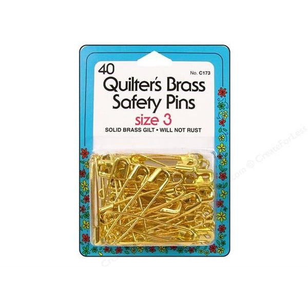 Brass Safety Pins - Assorted Sizes (Small, Medium, Large) - Bulk Pack for Sewing, Crafting & Emergency Repairs