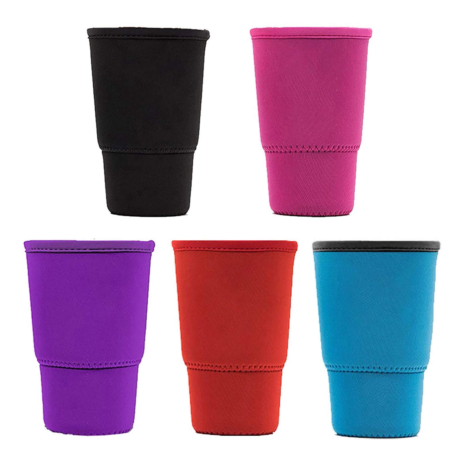 Affordable 5-Piece Reusable Insulated Coffee Cup Sleeve Set (401-500ml) - Multiple Colors for Iced Beverages, Dining Table & Home Improvement - Perfect for Coffee Shops, Office Use & Outdoor Picnics