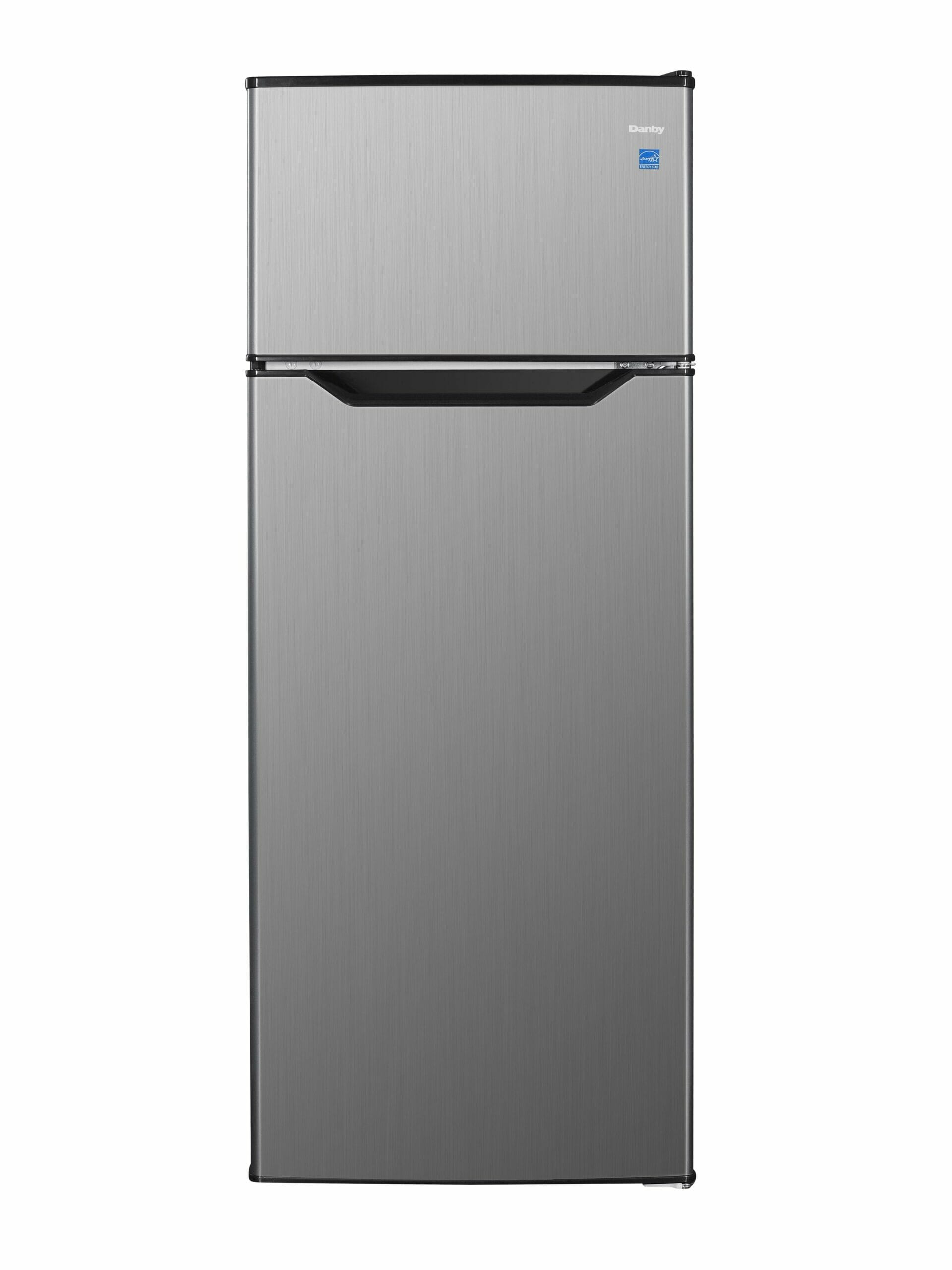 Danby DPF074B2BSLDB 7.4 cu ft Compact Refrigerator - Stainless Steel Top Freezer Apartment Fridge - Perfect for Dorms, Small Kitchens & Office Spaces