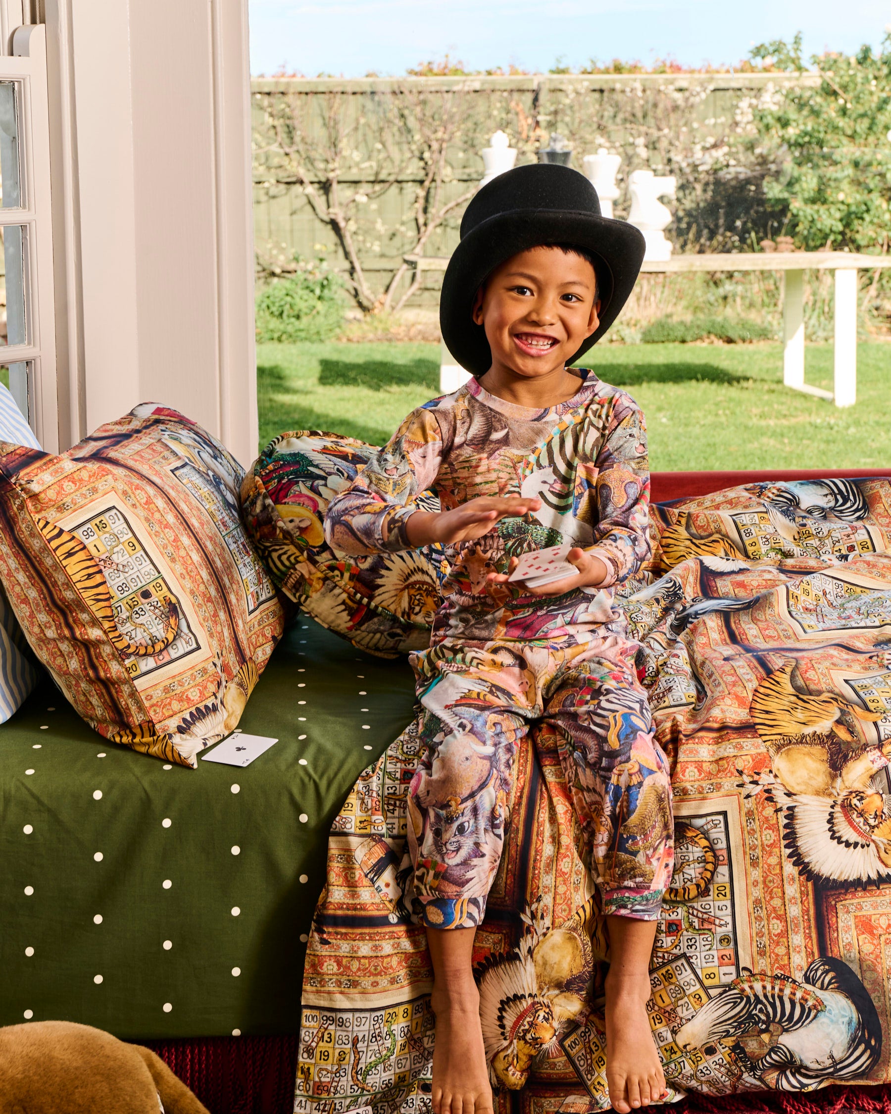 Kip&Co x Eleventh Hour Organic Cotton Kids Pajama Set - Long Sleeve Top & Pants for Cozy Bedtime & Sleepovers | Soft & Comfortable Children's Sleepwear