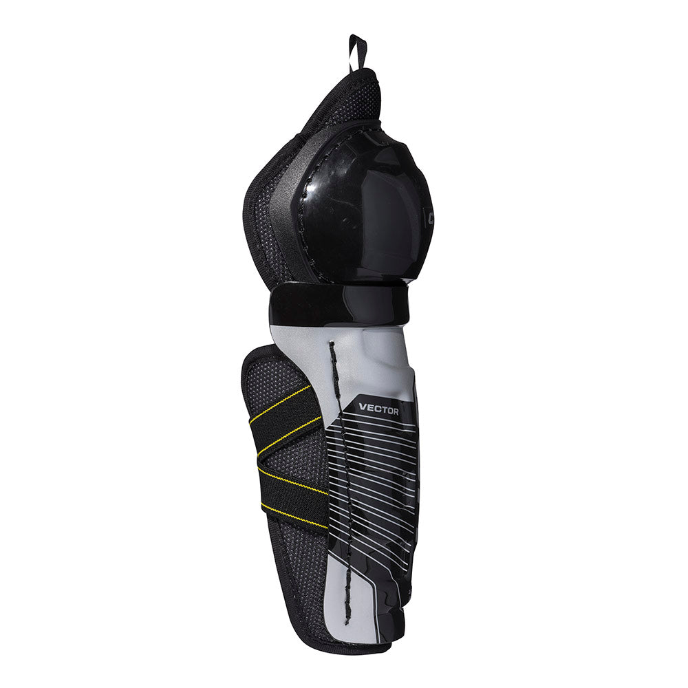 CCM Tacks Vector 2023 Youth Ice Hockey Shin Guards - Protective Gear for Young Hockey Players - Perfect for Practice, Games & Training Sessions