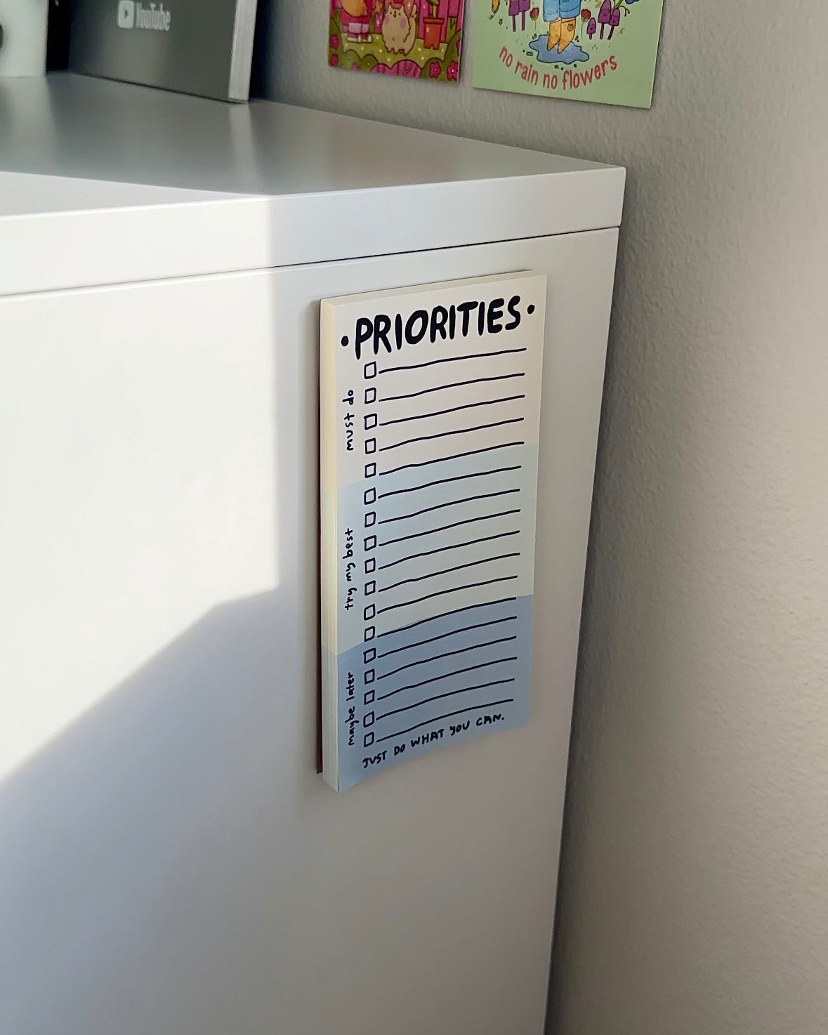 Priorities Magnetic Notepad - Gentle To-Do List Pad for Summer Reset & Soft Productivity | Refrigerator Organizer, Office Planning, Kitchen Memo Board for Home & Work Productivity