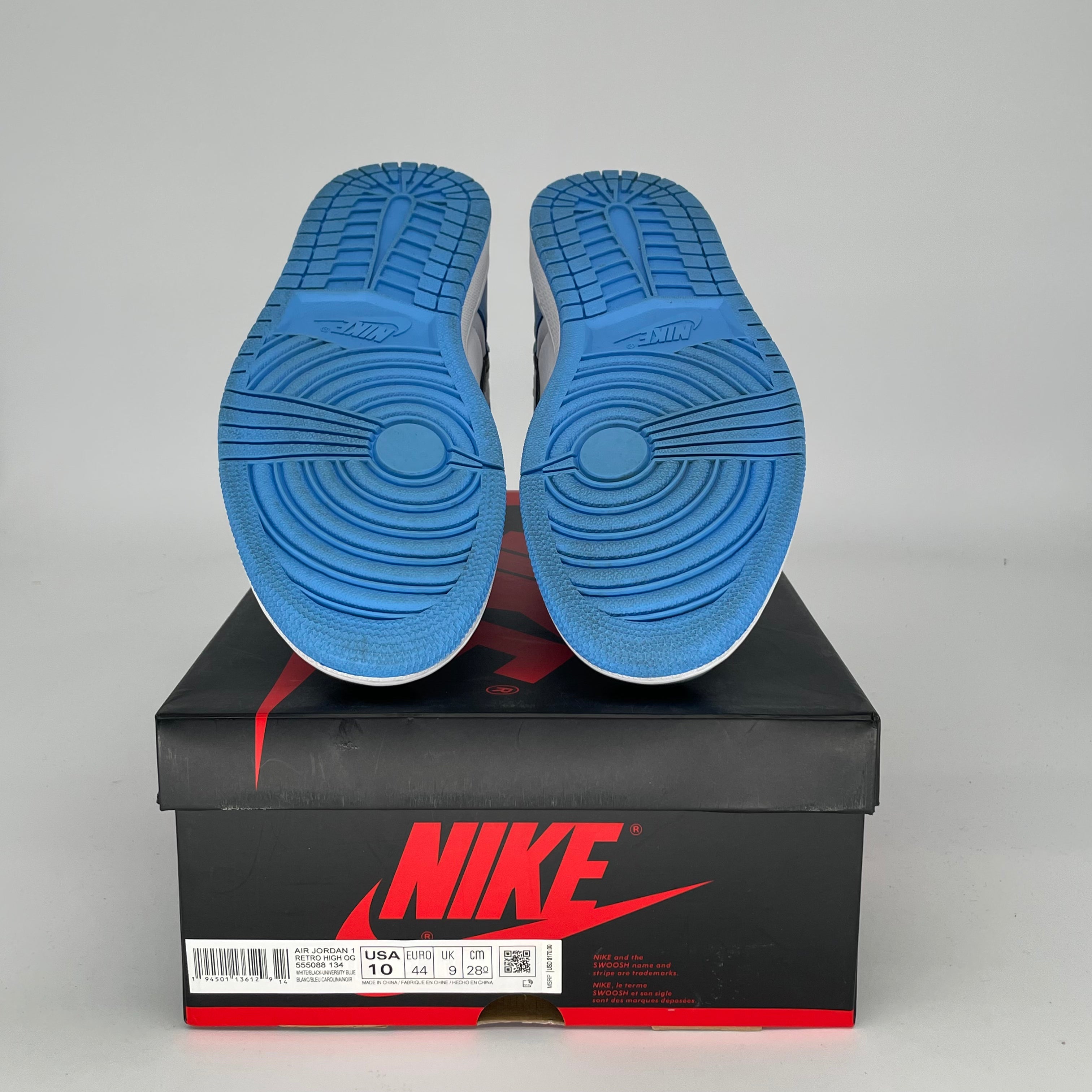 AIR JORDAN 1 UNIVERSITY BLUE Sneakers - Men's Size 10 & Women's Size 11.5 - Style Code 555088-134 - Perfect for Basketball, Streetwear & Sneaker Collection