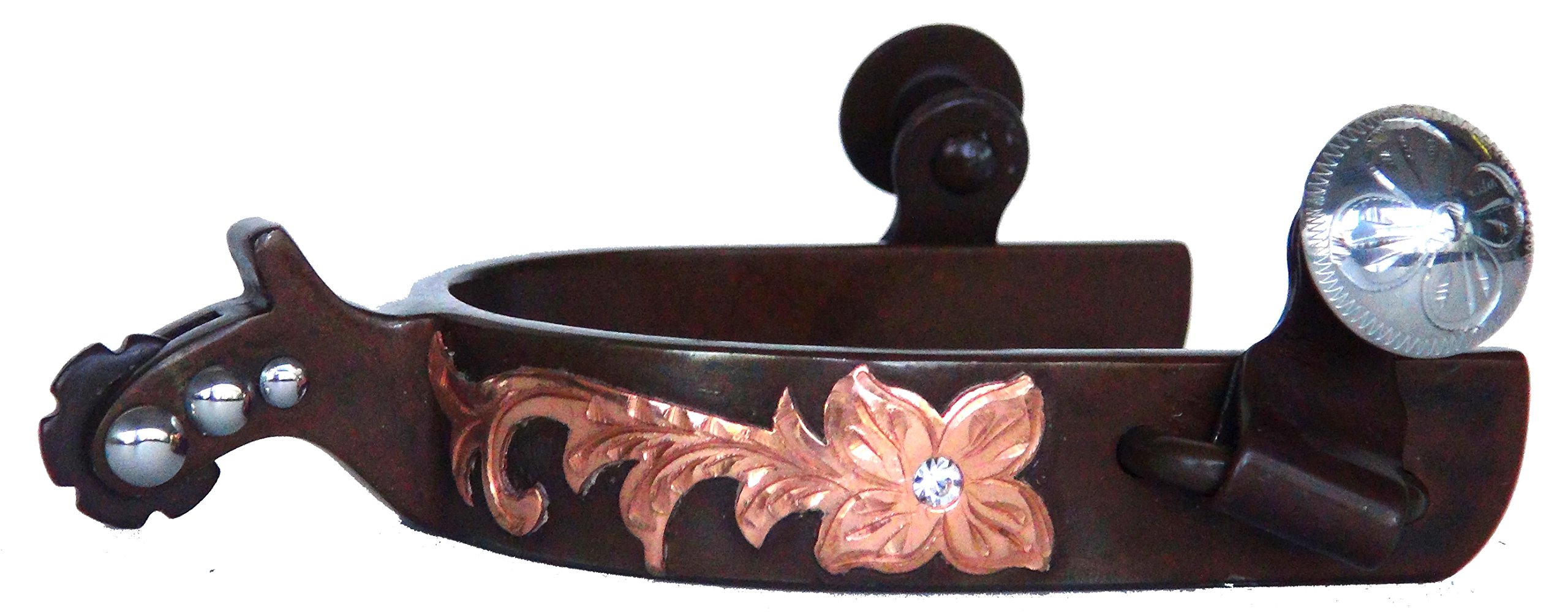 Vintage Western Style Antique Copper Crystal Spurs for Women - Perfect for Cowgirl Boots, Costume Parties & Western Fashion Accessories