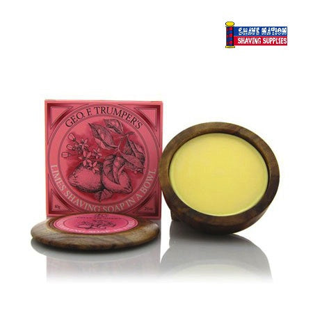 Geo F Trumper Premium Shaving Soap in Wood Bowl - Limes Scented for Men's Wet Shaving | Classic Grooming Gift for Him | Perfect for Traditional Safety Razor & Badger Brush Shaving Routine