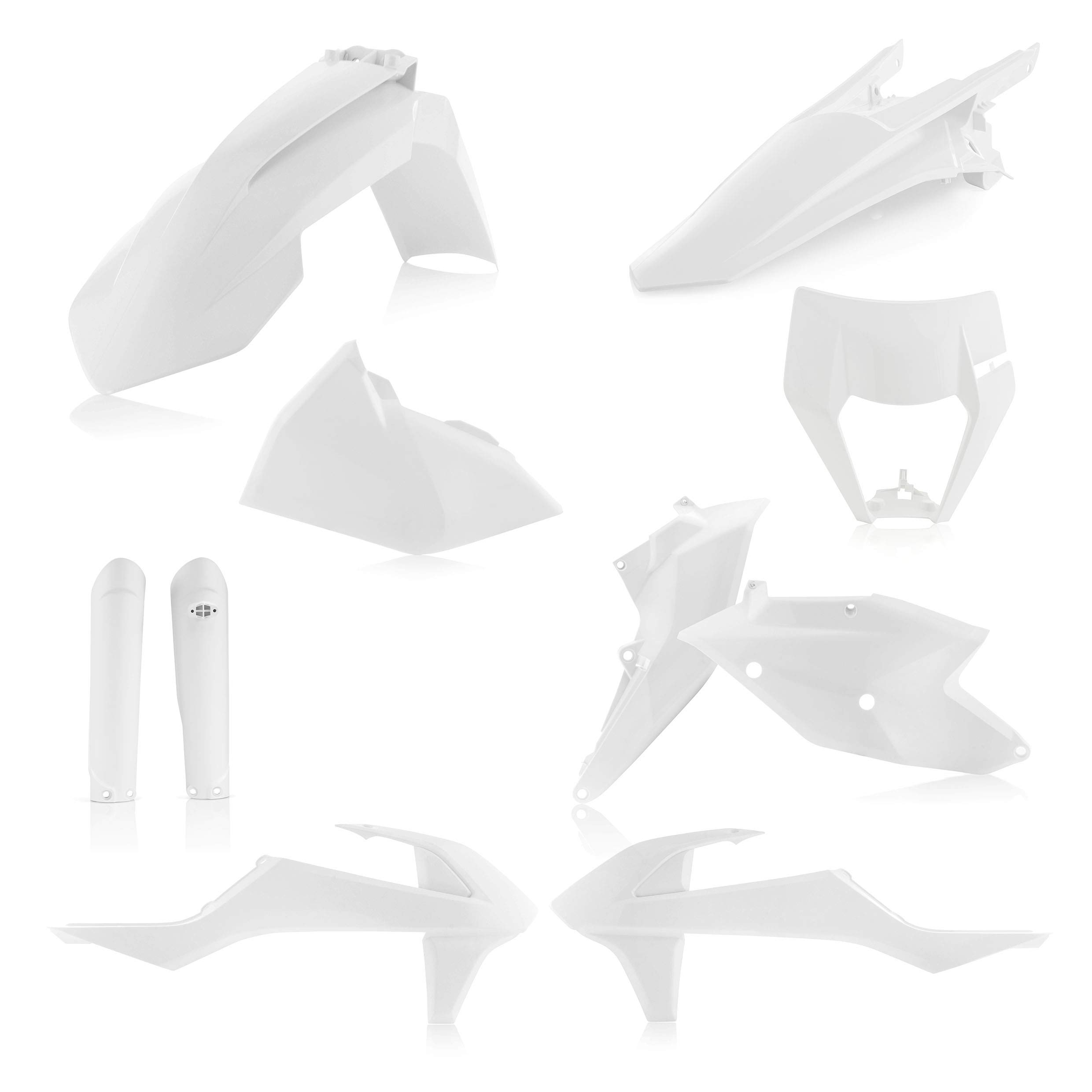Acerbis Full Plastic Kit for KTM Dirt Bike - White (2733420002) | Replacement Body Panels for Off-Road Motorcycle Racing & Trail Riding