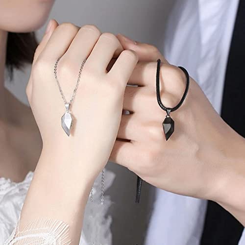 4Pcs Couples Bracelets & Necklace Set - Matching Heart Jewelry for Women & Men - Long Distance Relationship Gifts for Valentine's Day, Anniversary & Romantic Couples - Perfect for Date Nights, Proposals & Special Occasions