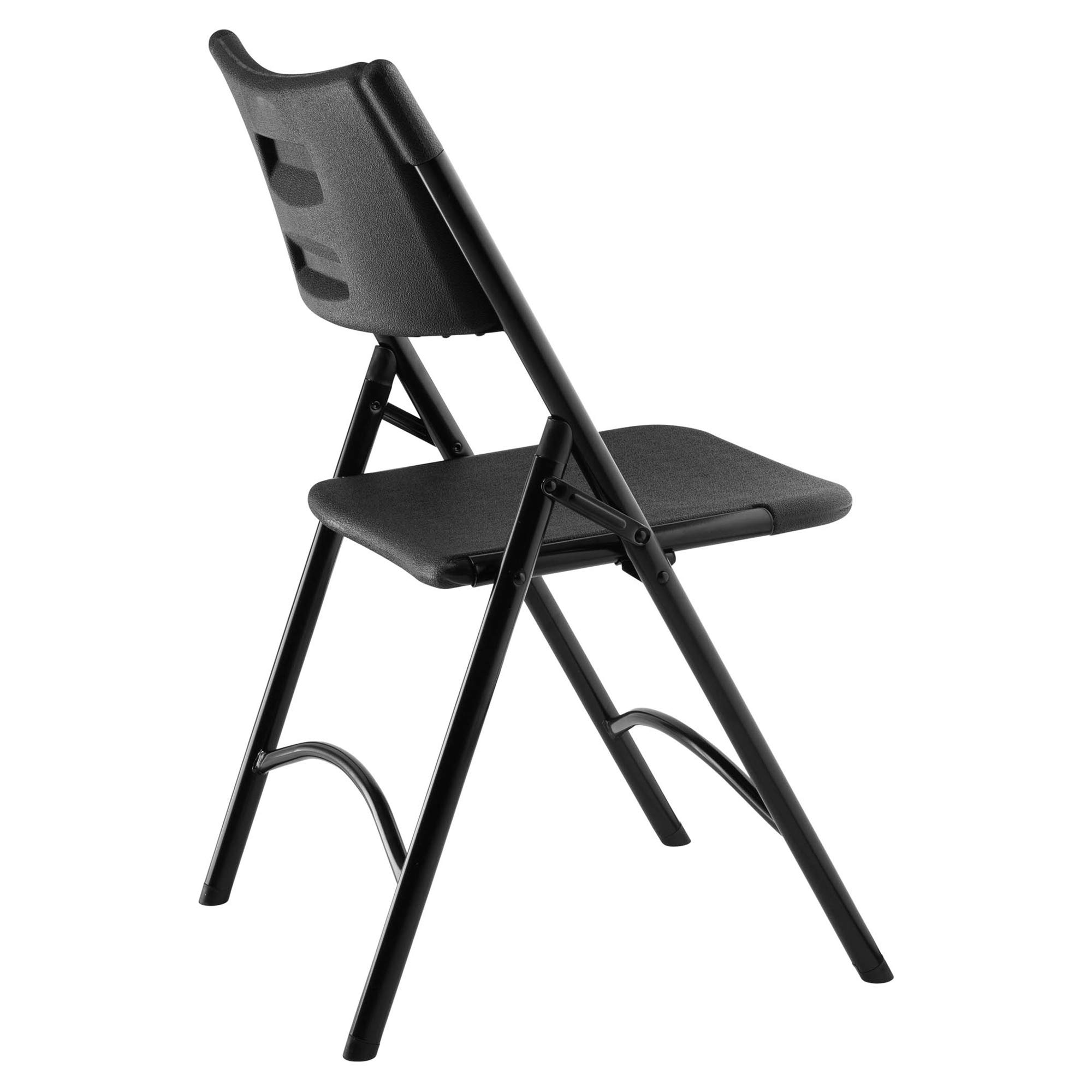 National Public Seating 600 Series Heavy Duty Plastic Folding Chairs - 4 Pack | Lightweight Portable Steel Frame with 2 Cross Braces | Ideal for Outdoor Events, Camping, Picnics & Home Use
