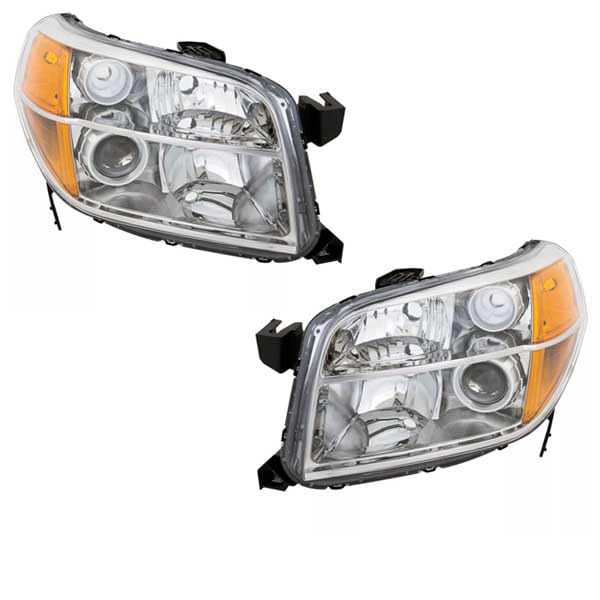 06-08 Honda Pilot Halogen Headlight Assembly Pair - Left & Right Side Replacement Lamps (No Bulbs Included) - Perfect for Night Driving & Off-Road Adventures