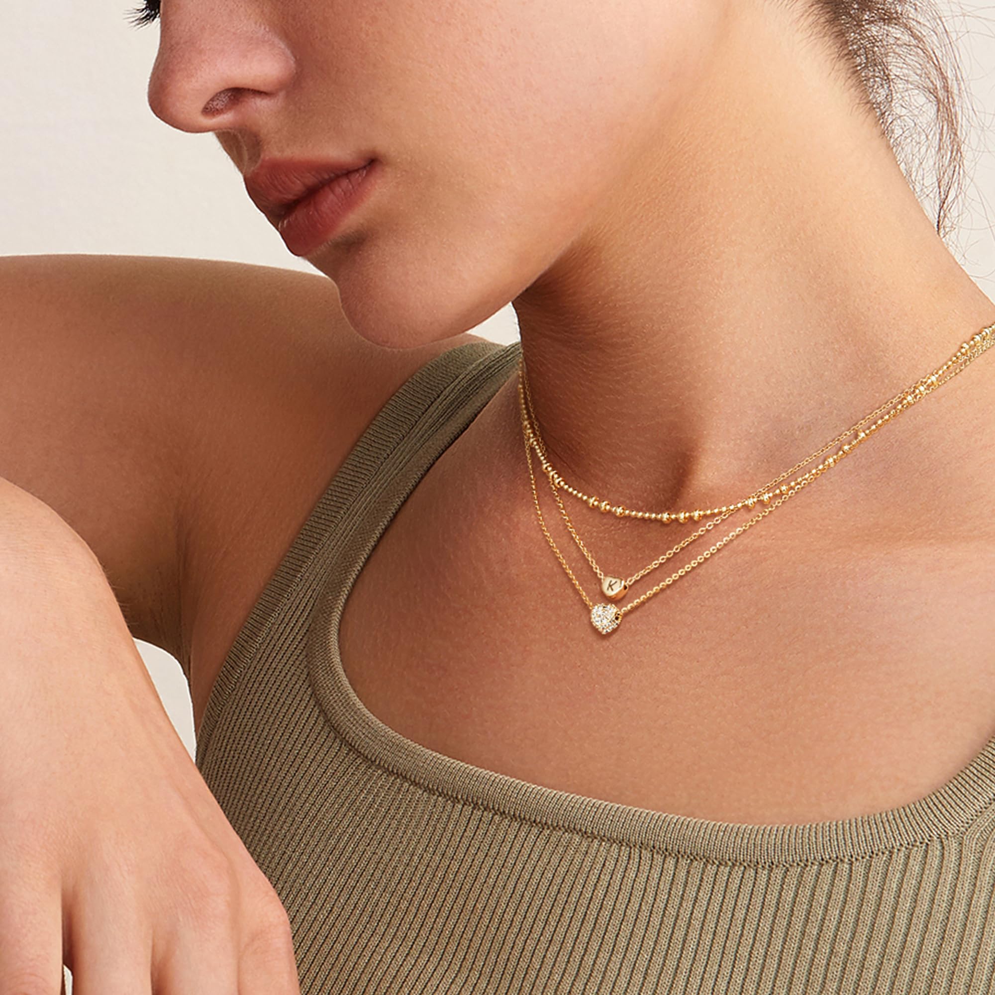 14K Gold Plated Tiny Initial Heart Necklace - Handmade Dainty Letter Pendant Jewelry for Women | Perfect Gift for Valentine's Day, Anniversary & Everyday Wear
