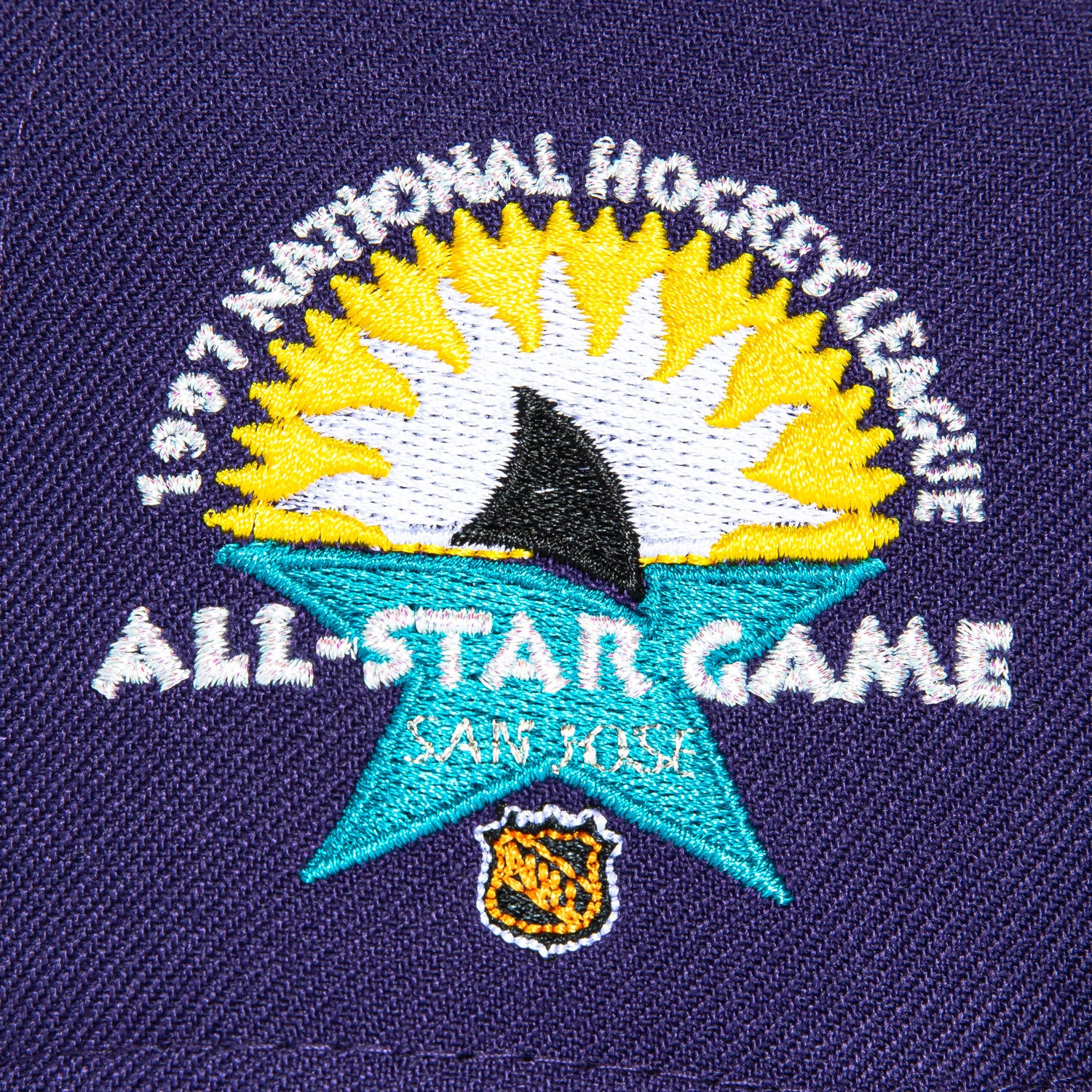 New Era 59Fifty San Jose Sharks 1997 All Star Game Patch Hat - Purple & Black Snapback Cap for NHL Fans & Hockey Enthusiasts - Perfect for Games, Collecting & Streetwear Fashion