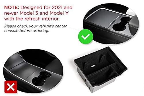 EVANNEX Sliding Storage Tray for Tesla Model 3 & Model Y - Premium Center Console Organizer with Non-Slip Design - Perfect for Phone, Keys & Small Items Storage - Ideal for Road Trips & Daily Commutes