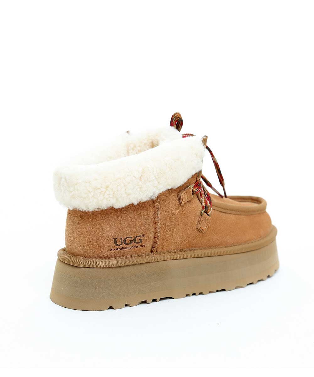 Women's UGG Eskimo Boots - Genuine Sheepskin Winter Snow Boots for Women - Warm & Cozy Fur Lined Booties for Cold Weather - Perfect for Snow Days, Winter Hiking & Outdoor Adventures