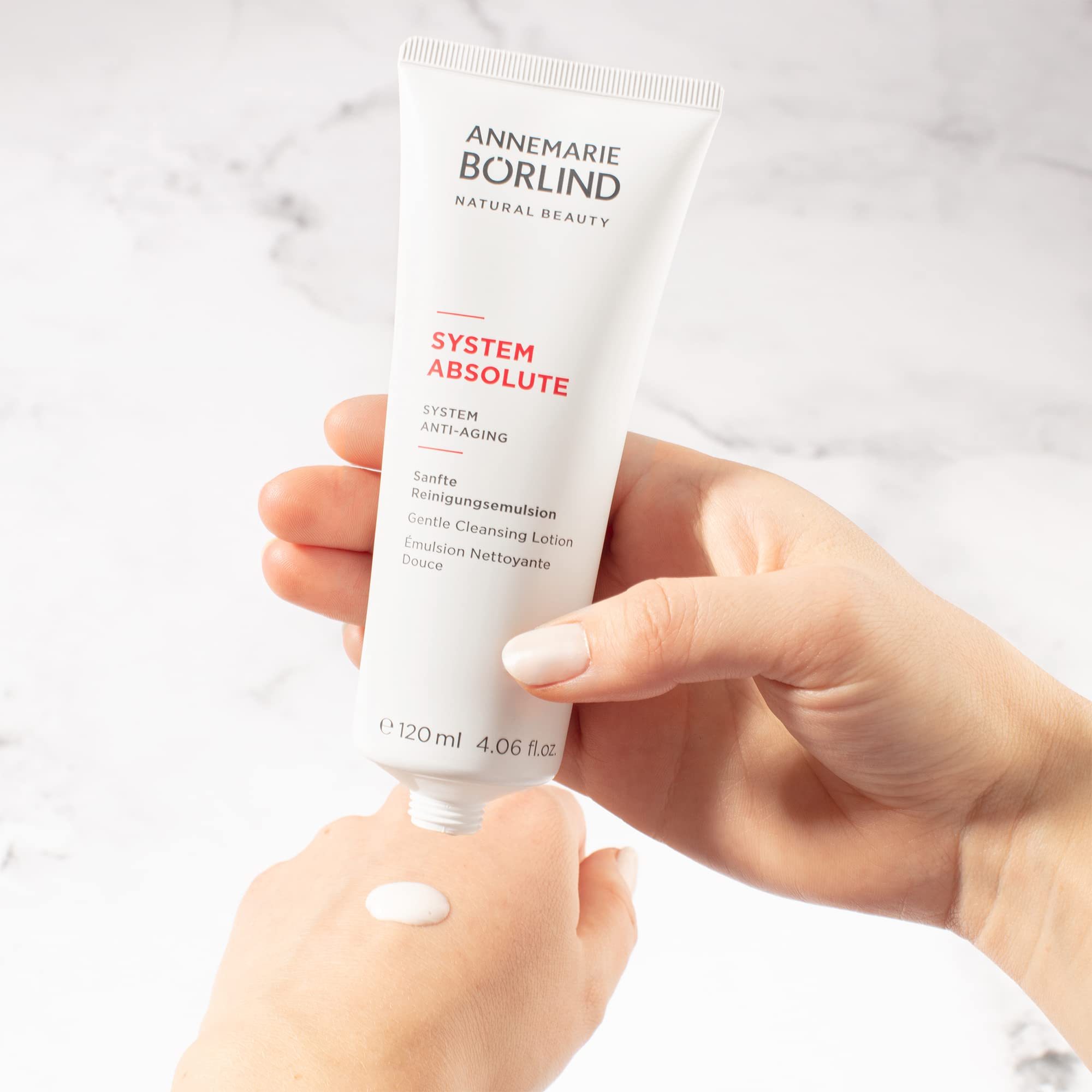 Annemarie Borlind System Absolute Anti-Aging Cleansing Lotion 120ml - Gentle Face Wash for Mature Skin, Wrinkle Reduction & Hydration | Perfect for Daily Skincare Routine & Nighttime Regimen