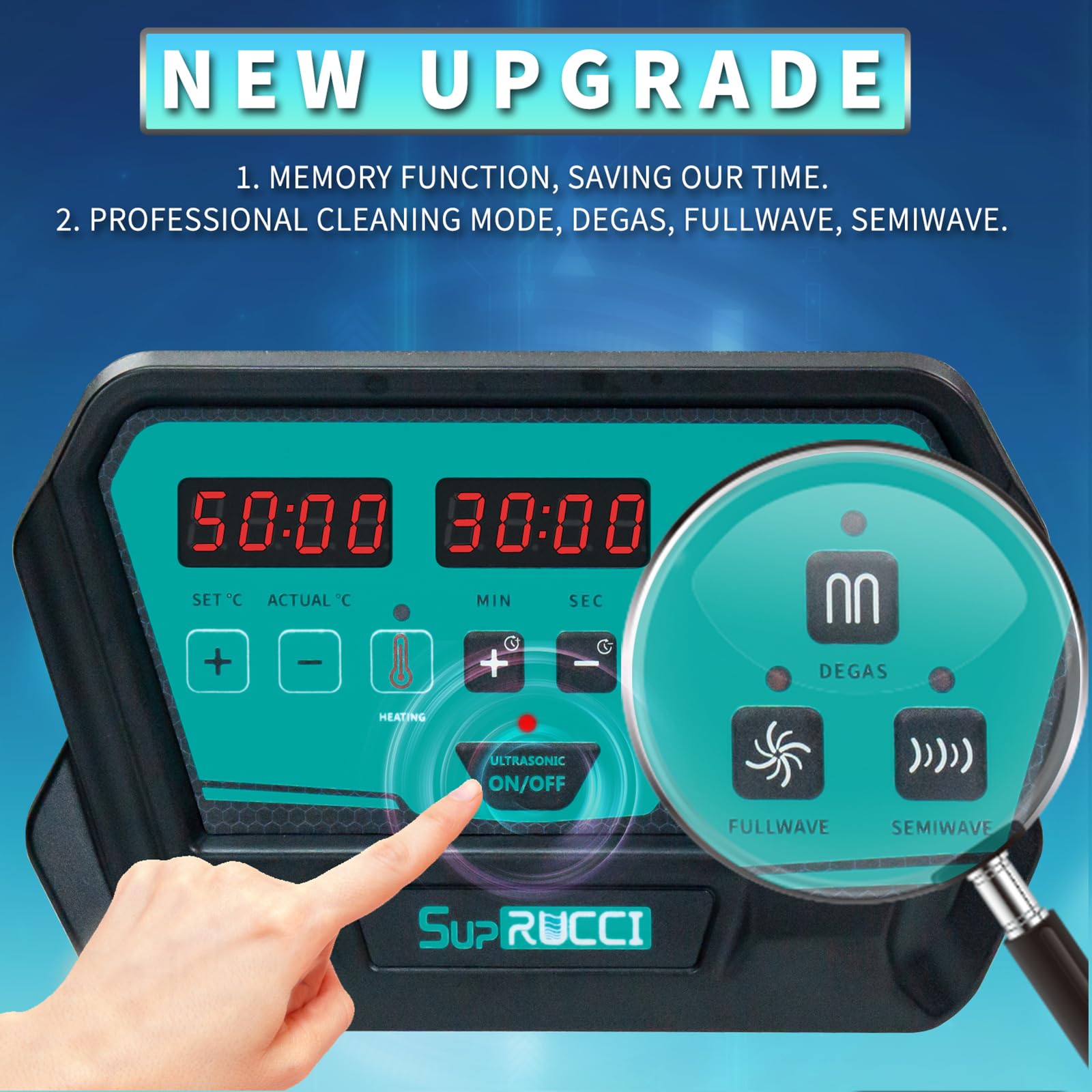 3L 120W Ultrasonic Cleaner with Heater & Timer - Professional Ultrasonic Cleaning Machine for Jewelry, Tools, Carburetors, 3D Printed Resin Parts - Perfect for Home Workshops, Dental Labs & Industrial Use (0.8 Gallon Capacity)
