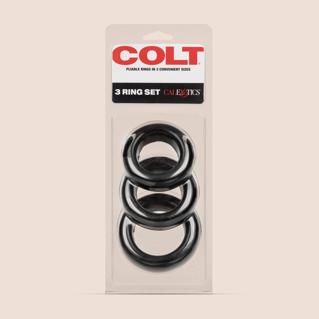 COLT 3 Ring Set - Extra Stretchy Comfort Fit Wedding Bands for Men & Women | Perfect for Gym, Running, Swimming & Everyday Wear