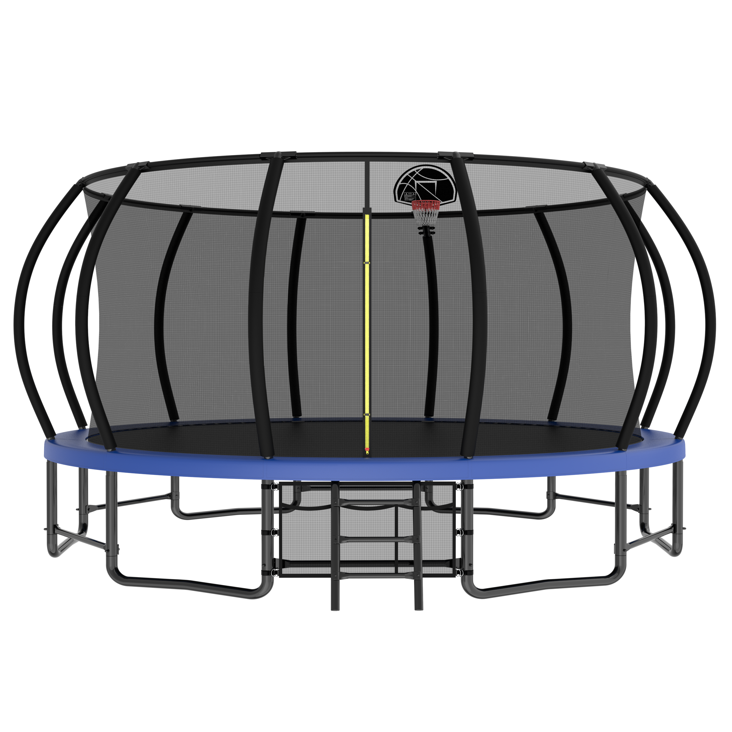 16FT Heavy Duty Outdoor Trampoline for Kids & Adults - ASTM Approved Pumpkin Shape with Curved Poles & Anti-Rust Coating | Perfect for Backyard Fun, Family Exercise, and Outdoor Recreation