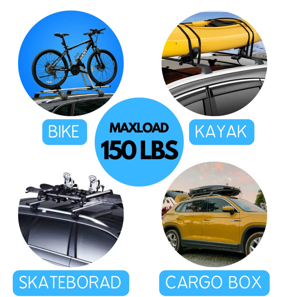 Heavy Duty Roof Rack Cross Bars for 2018-2022 Audi Q5 (Flush Rail Compatible) - Secure Cargo Carrier for Luggage, Kayak, Canoe, Bike, Snowboard & Ski | Perfect for Road Trips, Outdoor Adventures & Sports Equipment Transport