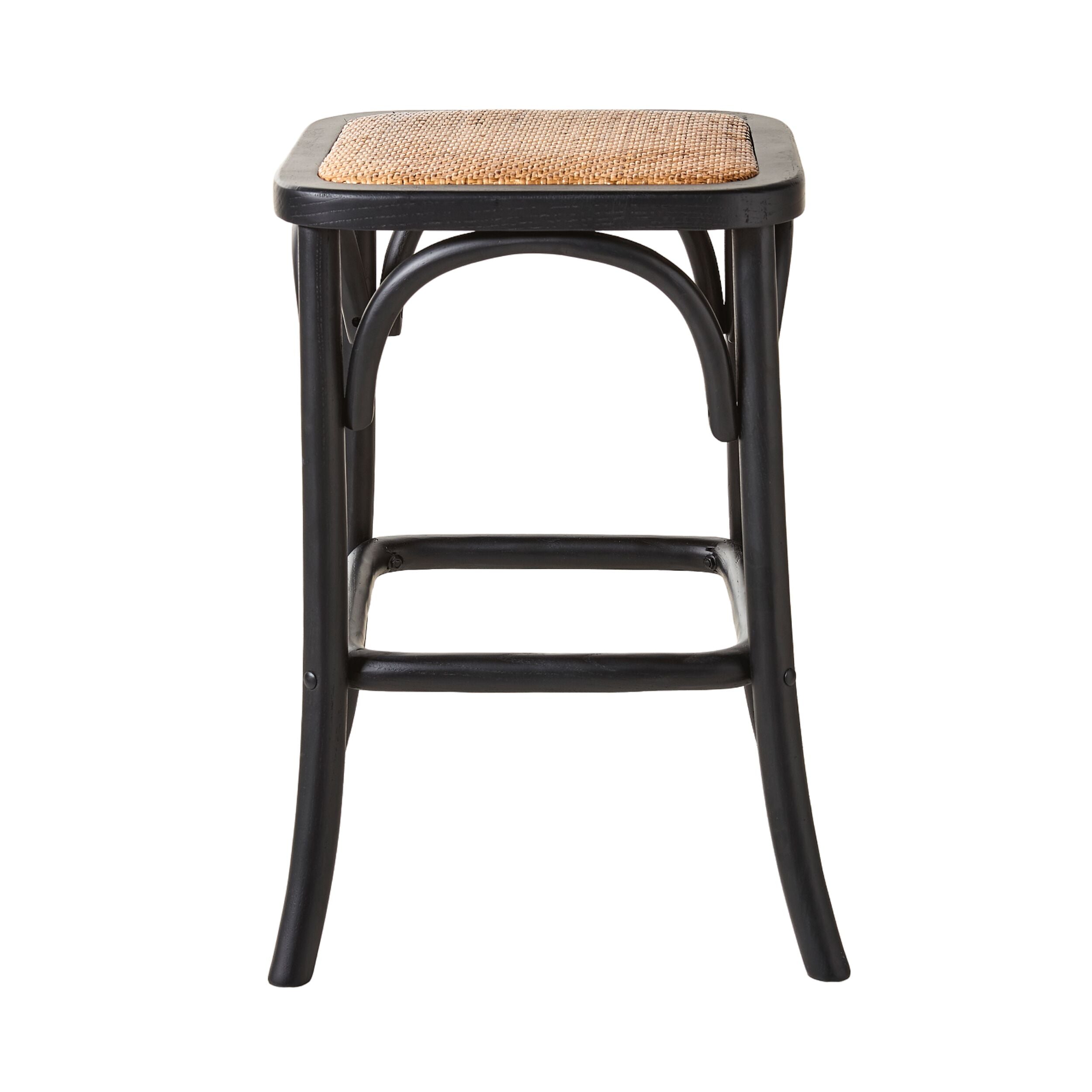 Bastion Backless Bar Stool Black - Modern Counter Height Stool for Kitchen Island, Breakfast Nook & Home Bar - Durable Metal Frame & Comfortable Seat