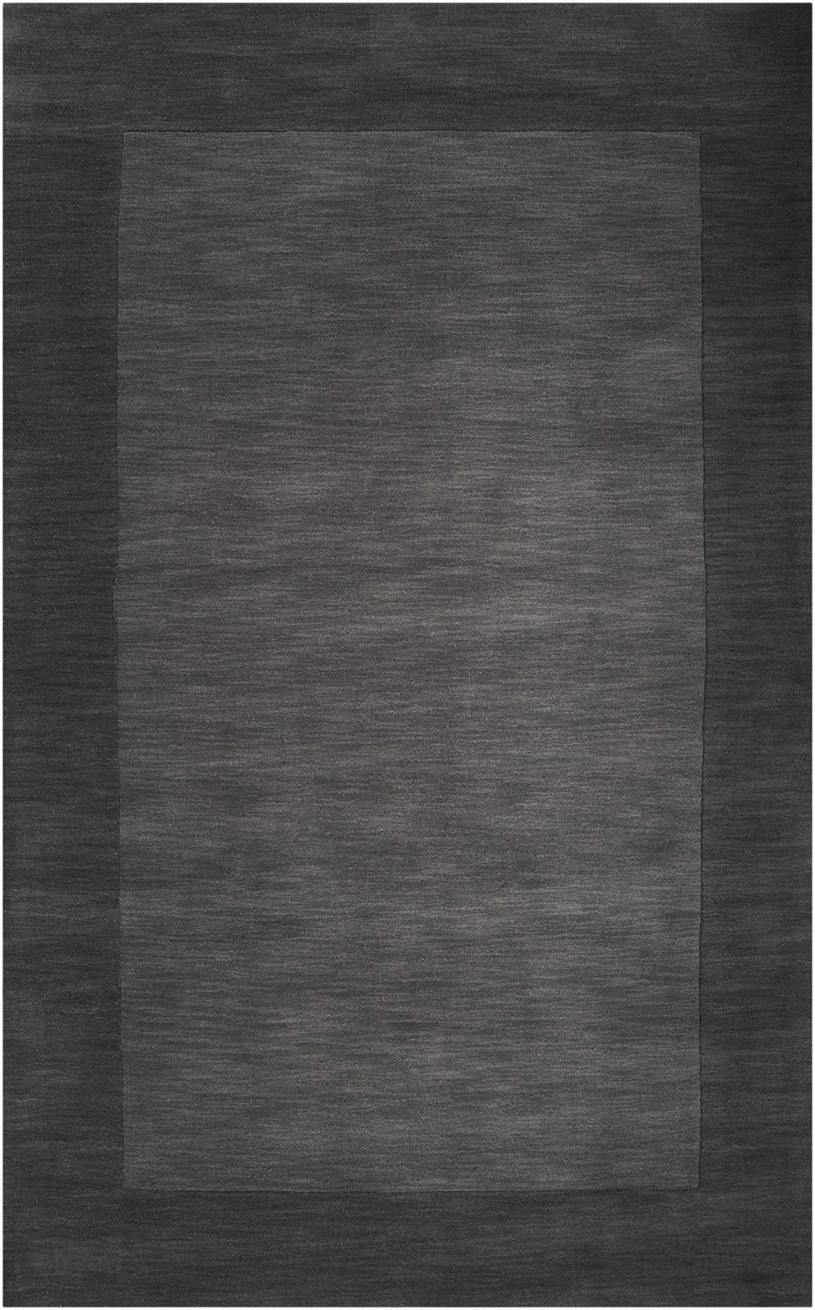 Premium Hauteloom Talmage Wool Runner Rug for Hallway & Kitchen - Solid Border Design in Gray & Black - 2'6