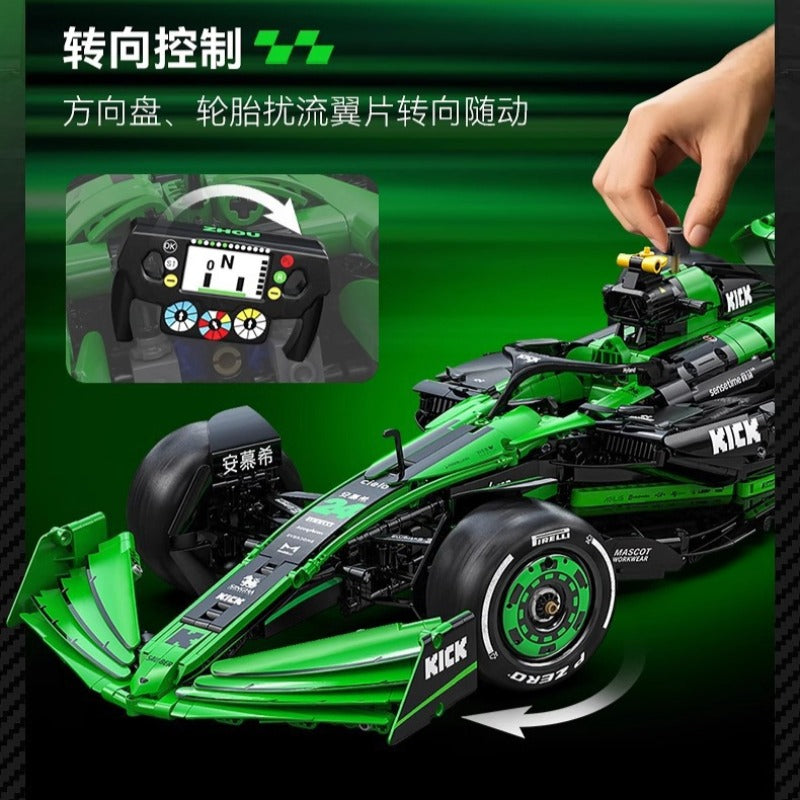 CaDA C64010 KICK SAUBER F1 Team C44 1:8 Scale 2553-Piece Building Block Set - Formula 1 Racing Car Model for Adults & Teens - Perfect for Collectors, Display, and Racing Enthusiasts