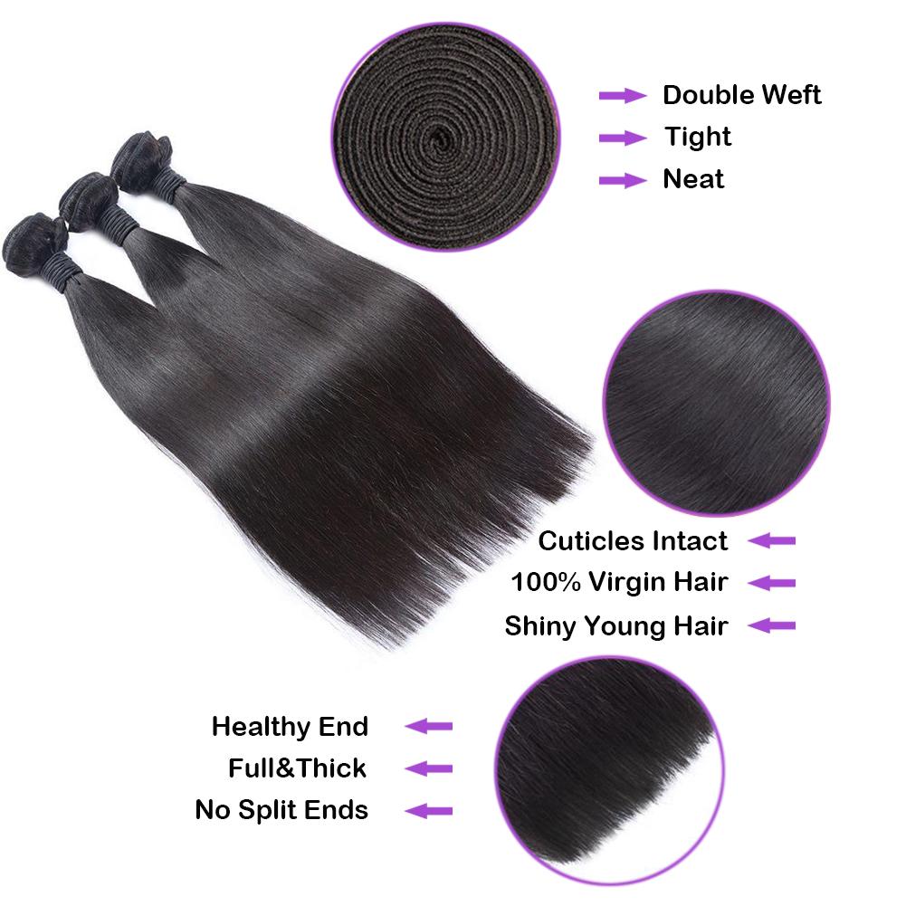 Premium 100% Virgin Human Hair Bundle Deals - Natural Black Color for Weaves, Wigs & Extensions | Perfect for Styling, Braiding & Everyday Wear